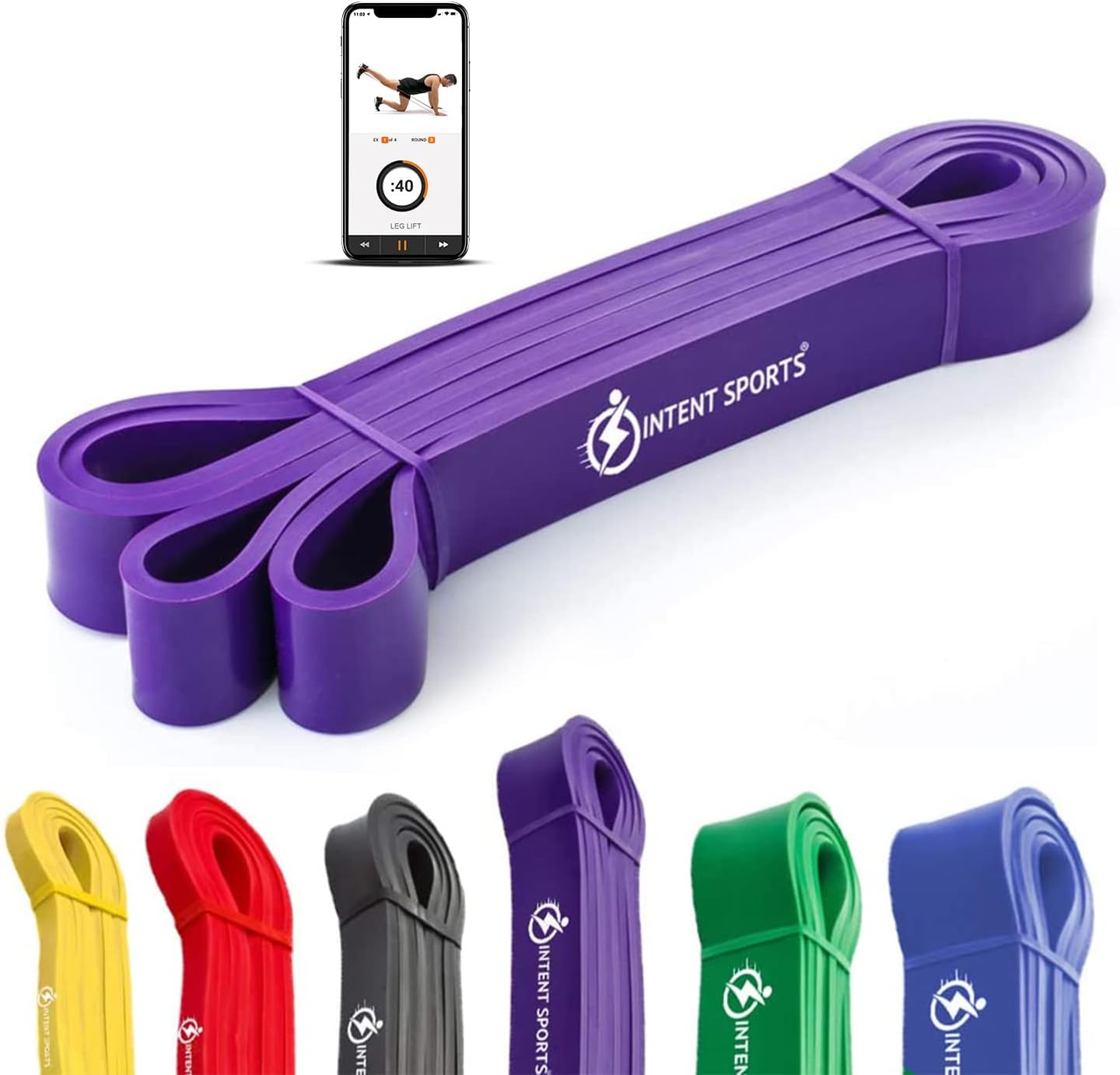 Pull Up Assist Bands - Purple- 40 to 80 Pounds (1.25" *4.5mm)