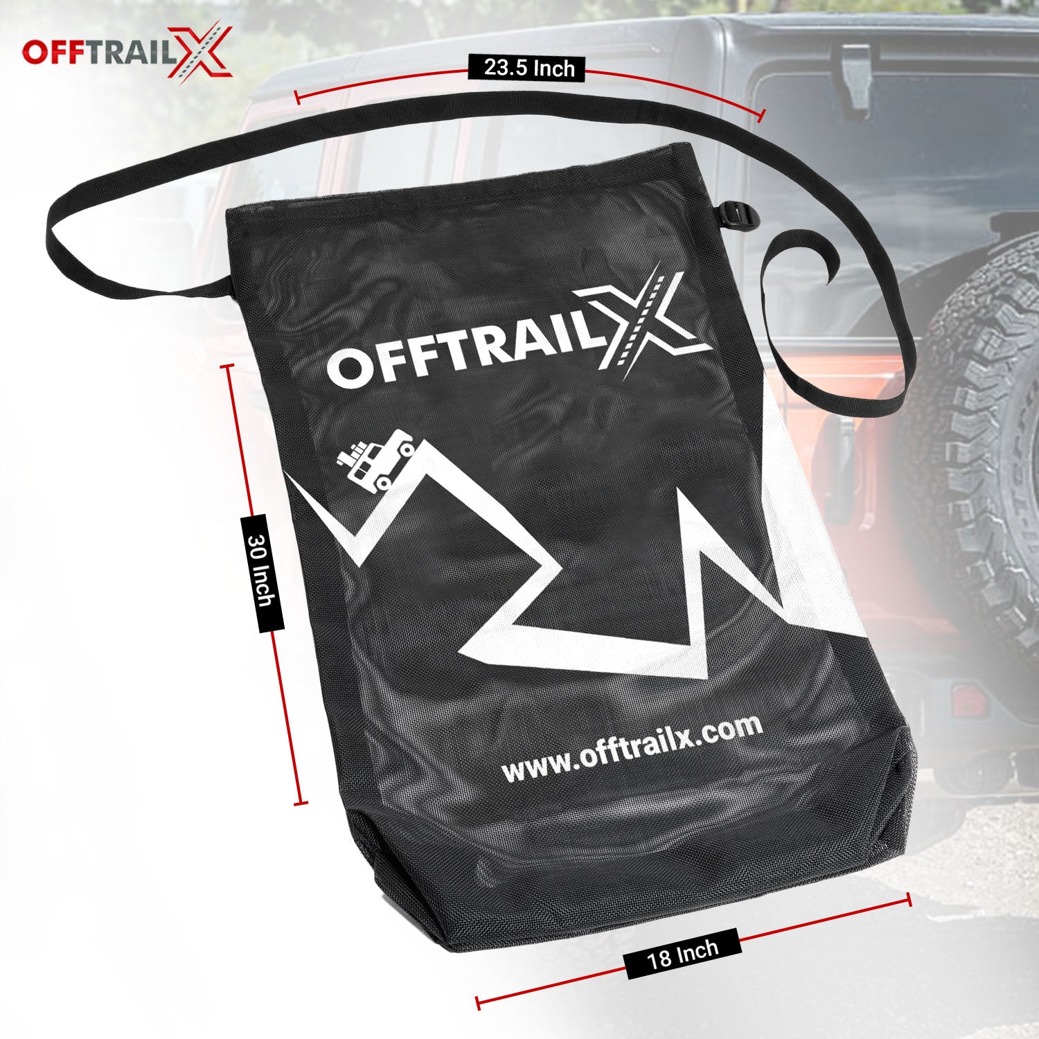 Offtrailx Spare Tire Storage Bag for Offroad, Jeep and SUV