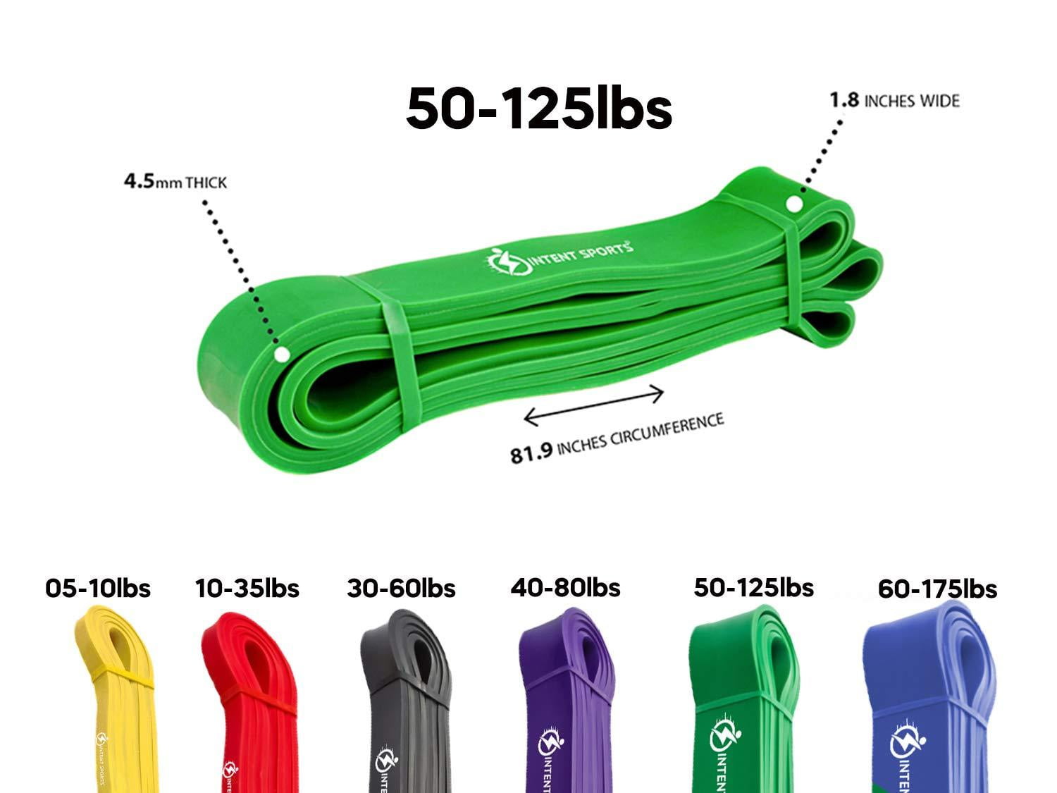 Pull Up Assist Bands - Green - 50 to 125 Pounds (1.75" *4.5mm) - Intent Sports